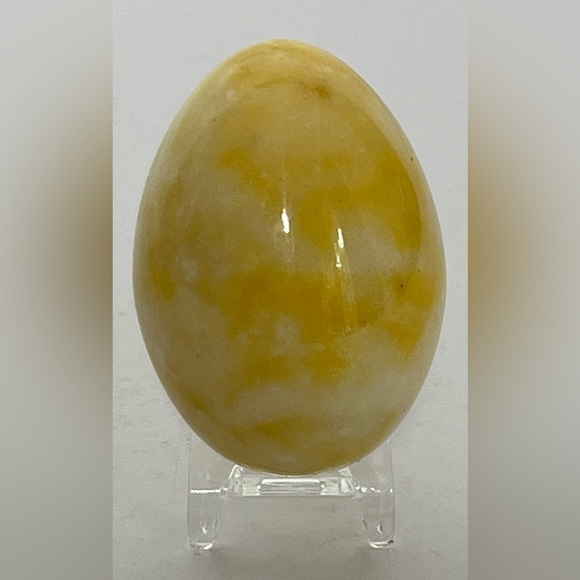 Polished Alabaster Stone 2.5" Pastel Purple Green Yellow Orange Tan Eggs - Picture 3 of 13